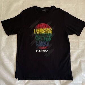 Men's Graphic Embellished Tee Skull Multi color Black Large
